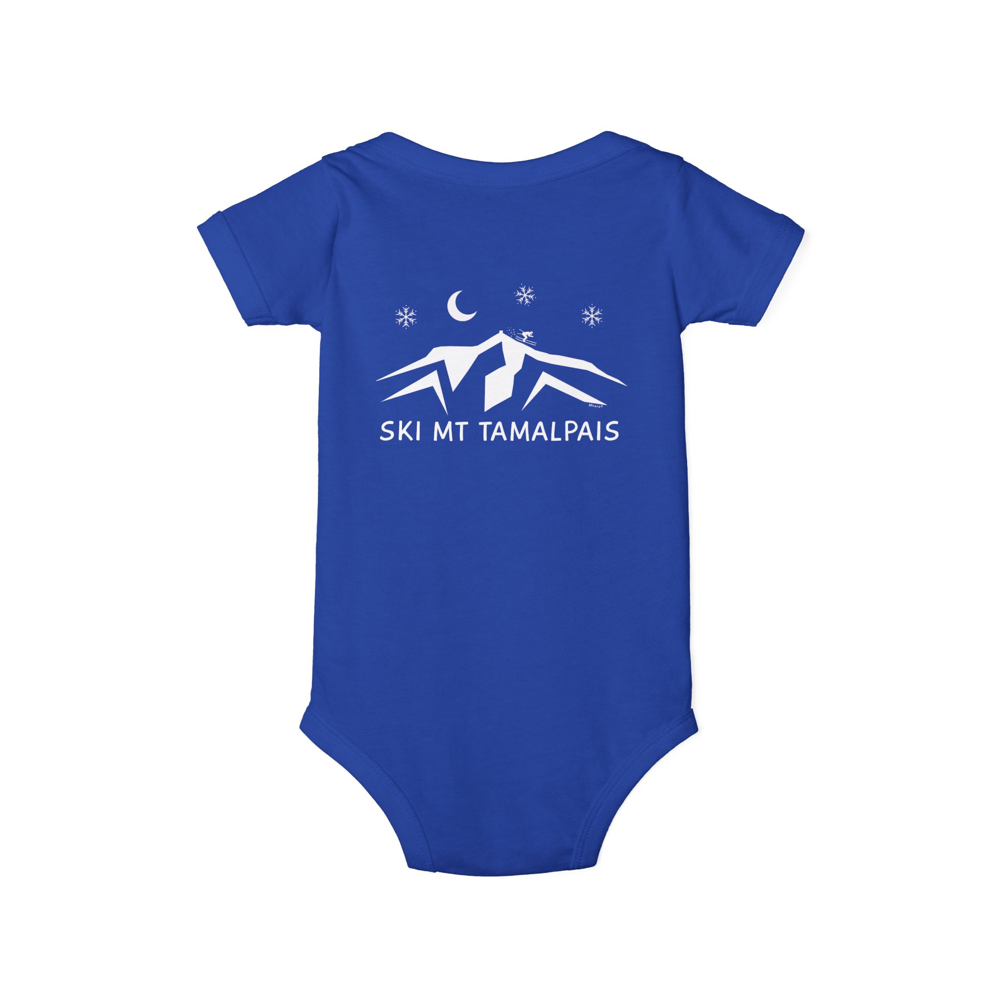 100% Cotton Baby Bodysuit - Ski Mt Tamalpais Design - front back - select color - Made in USA - Image 6