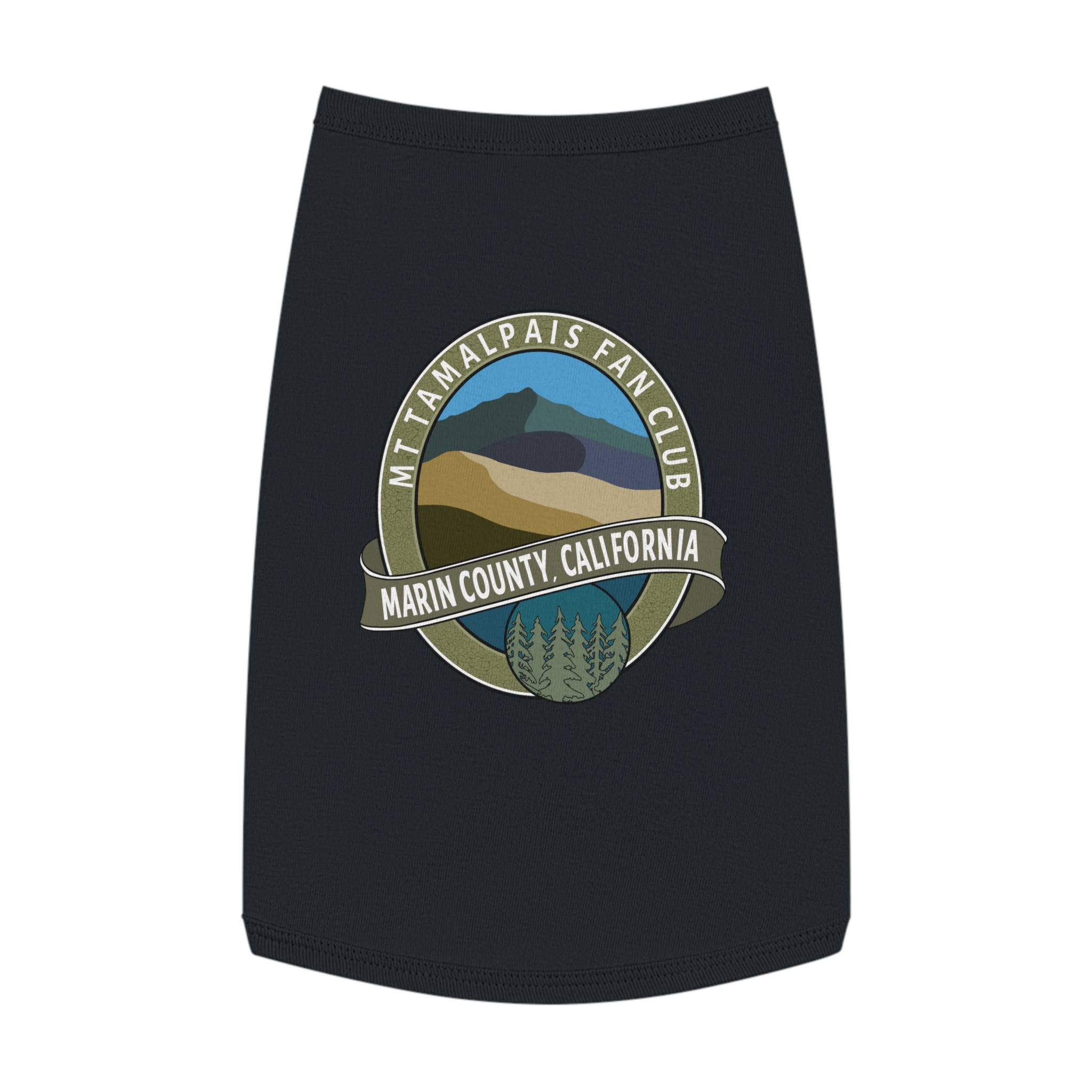 Cute Pet Tank Top - Oval Mt Tamalpais Fan Club Marin County California Souvenir Design - Pet Apparel for Dog and Cat Lovers - Select size and color - Made in AZ USA - PFY - Image 13