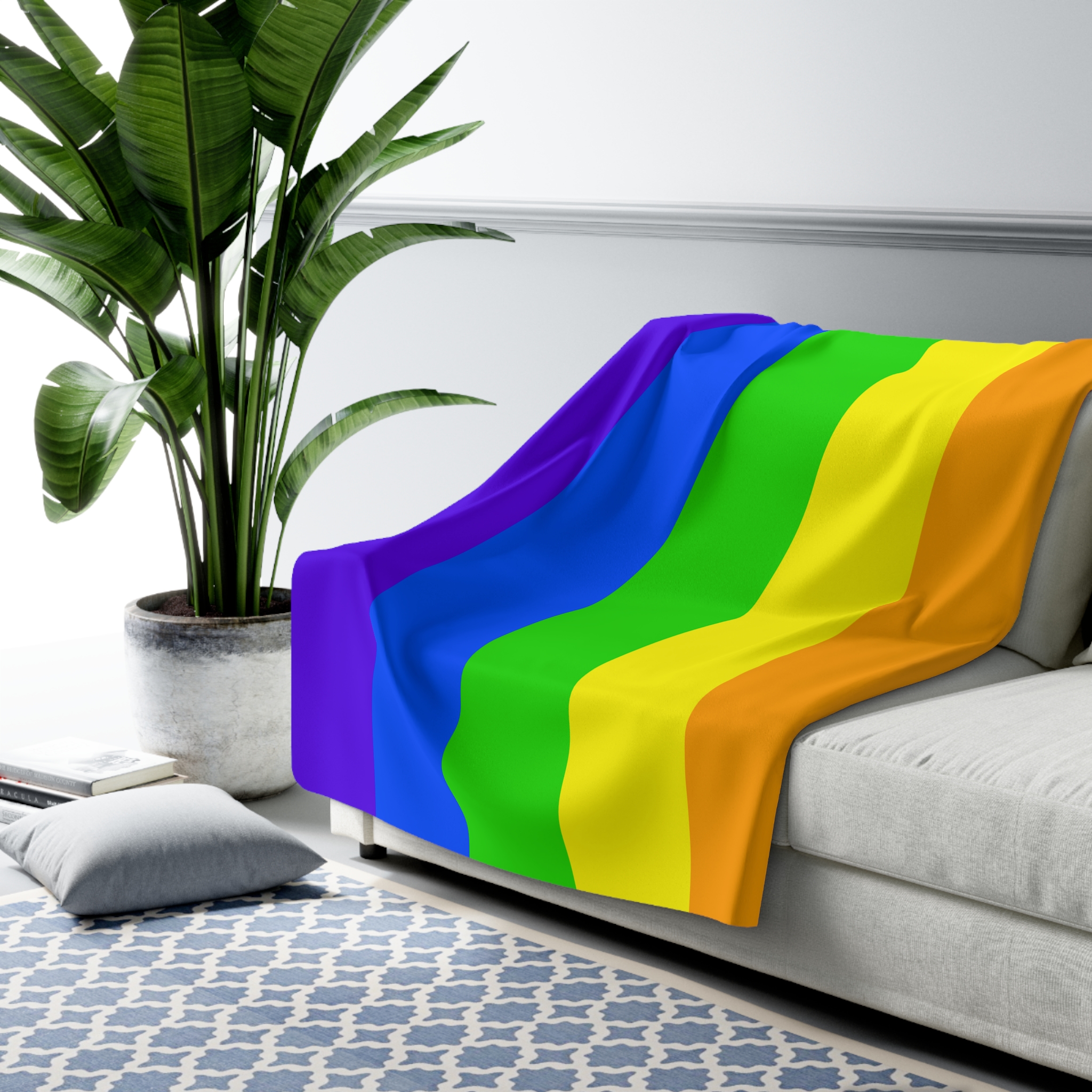 Cozy Sherpa Fleece Blanket - Rainbow Pride Design - Soft Warm & Stylish Home Decor and RVs - Image 7