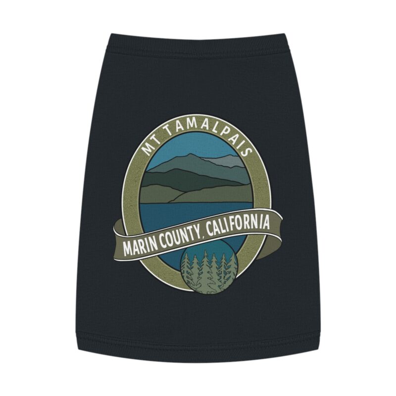 Cute Pet Tank Top - Oval Mt Tamalpais Marin County California Souvenir Design - Pet Apparel for Dog and Cat Lovers - Select size and color - Made in AZ USA - PFY