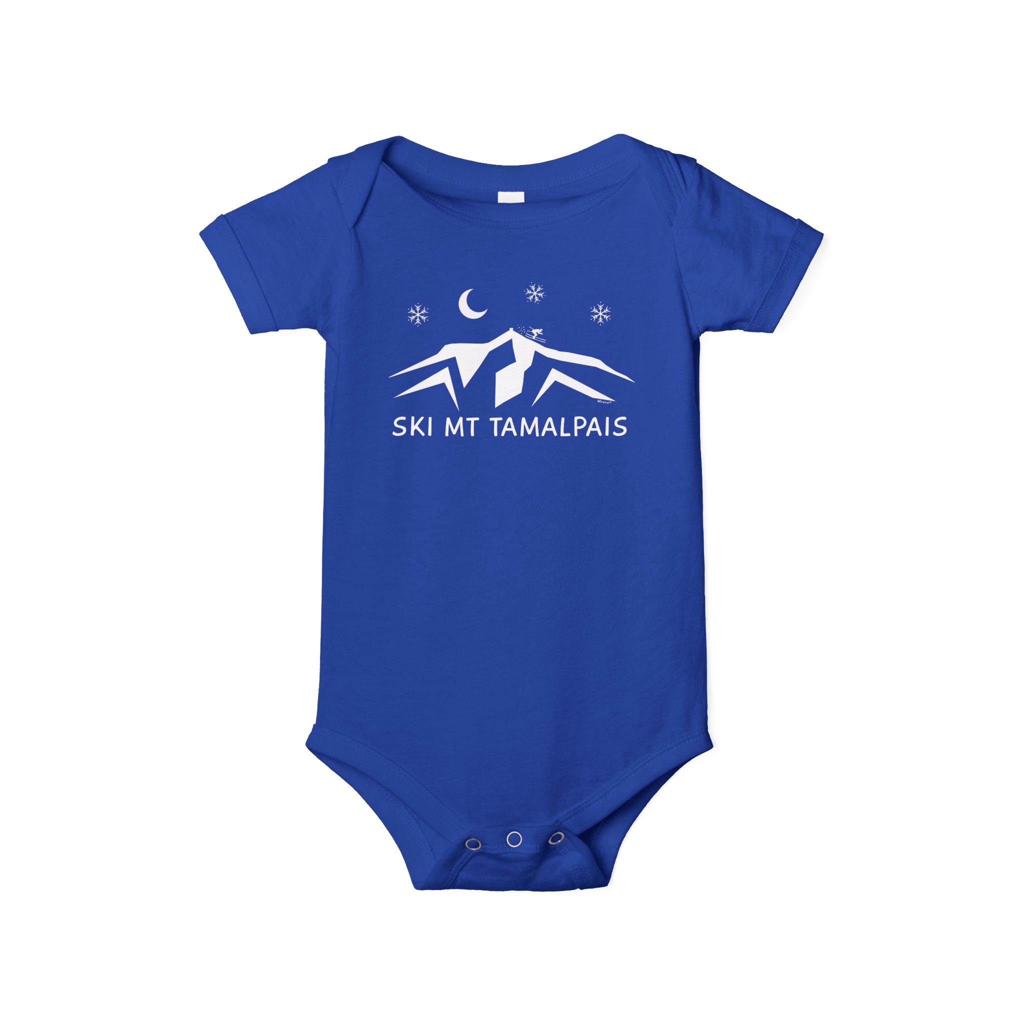 100% Cotton Baby Bodysuit - Ski Mt Tamalpais Design - front back - select color - Made in USA - Image 5