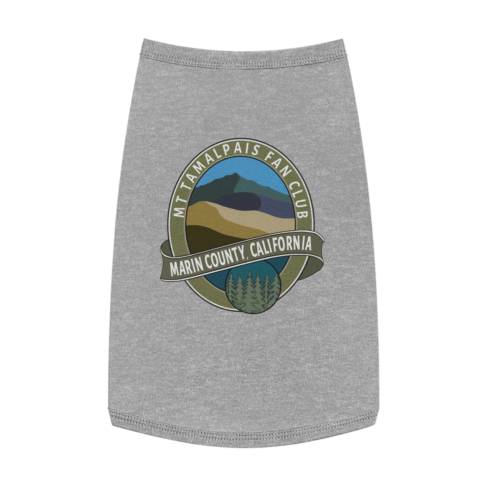 Cute Pet Tank Top - Oval Mt Tamalpais Fan Club Marin County California Souvenir Design - Pet Apparel for Dog and Cat Lovers - Select size and color - Made in AZ USA - PFY - Image 16