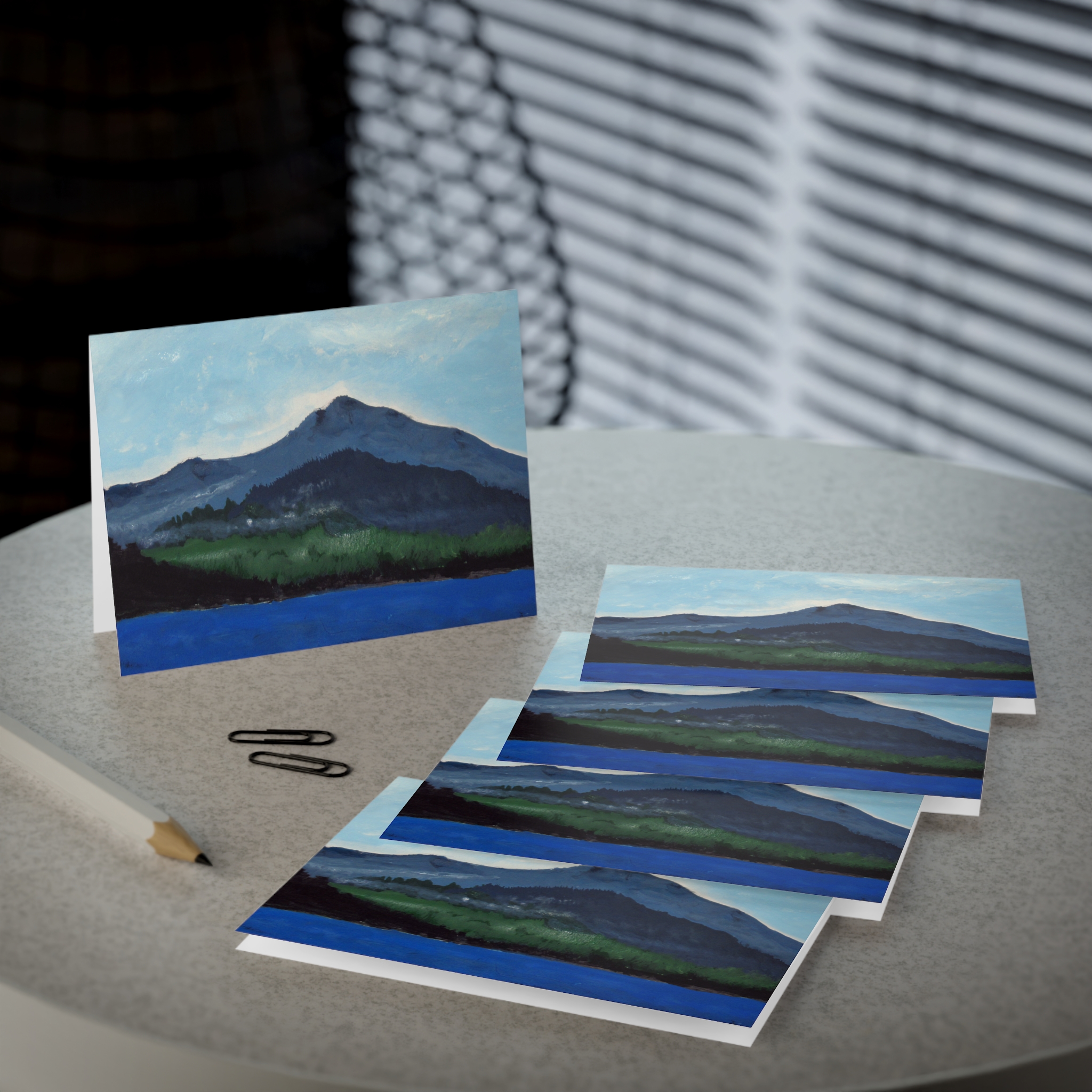 Mt Tamalpais Greeting Cards Hand painted prints - 5‑Pack - Made in USA - Image 4
