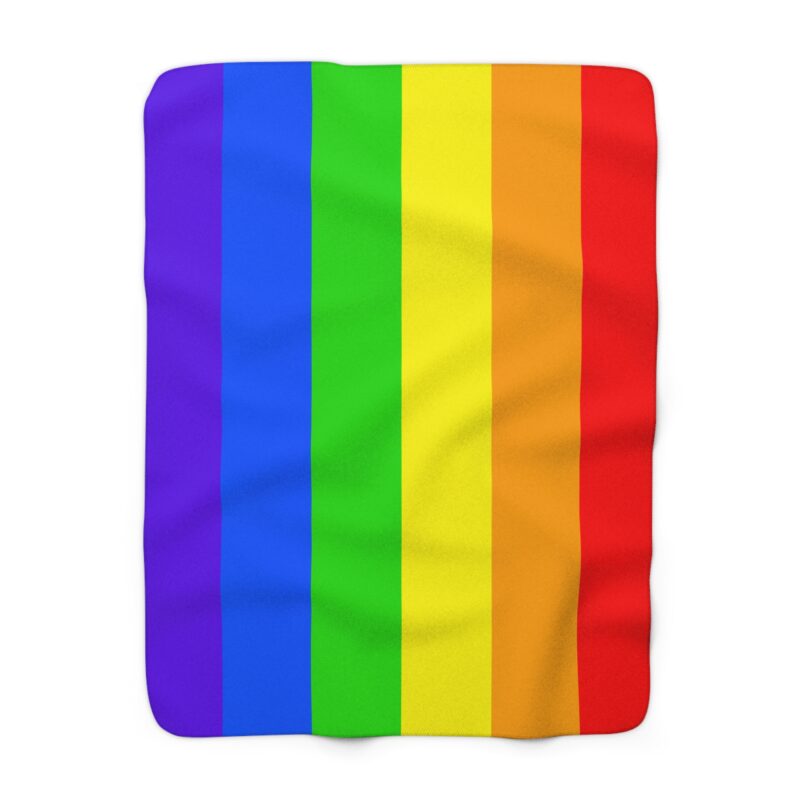 Cozy Sherpa Fleece Blanket - Rainbow Pride Design - Soft Warm & Stylish Home Decor and RVs
