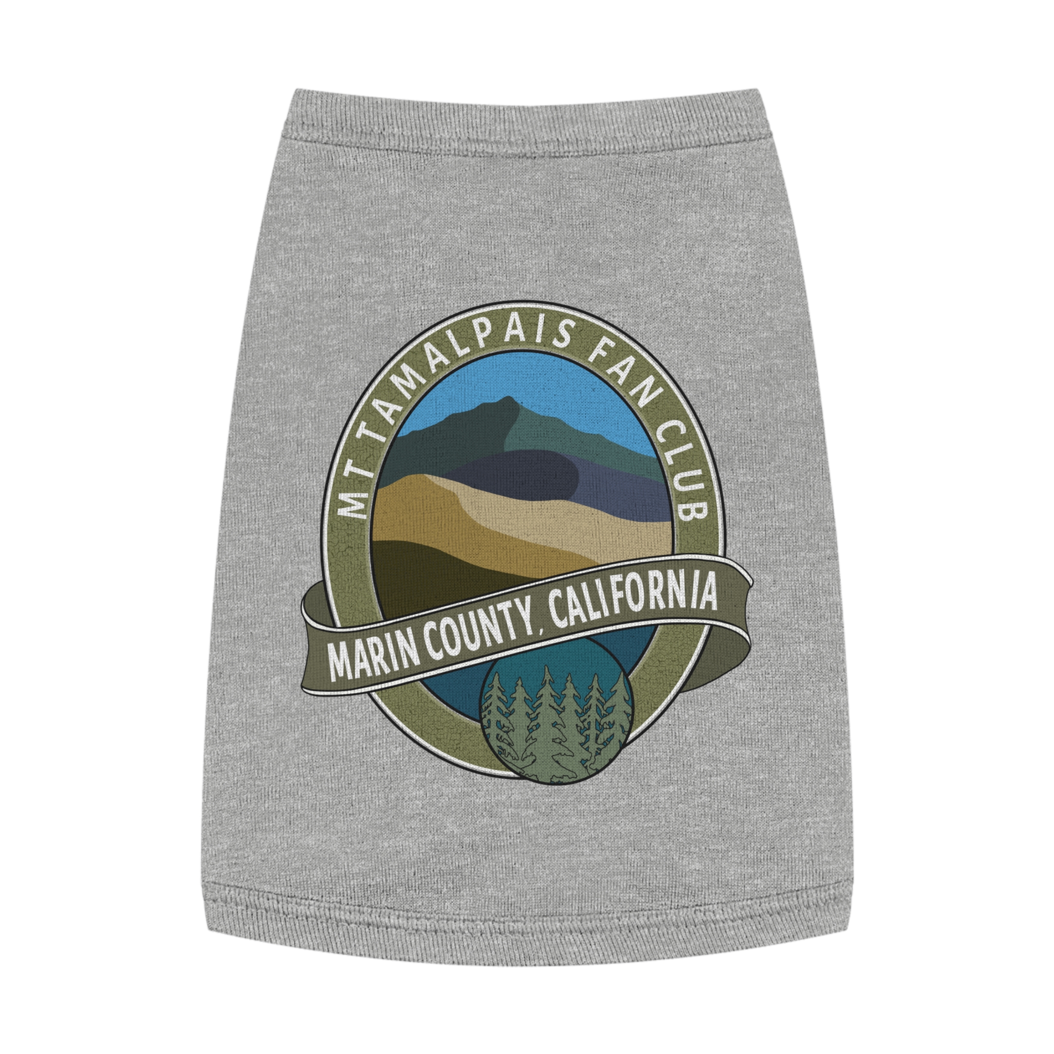 Cute Pet Tank Top - Oval Mt Tamalpais Fan Club Marin County California Souvenir Design - Pet Apparel for Dog and Cat Lovers - Select size and color - Made in AZ USA - PFY - Image 4
