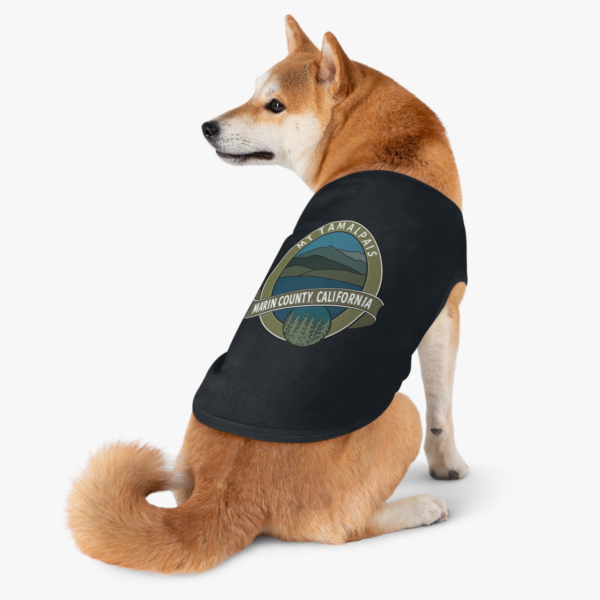 Cute Pet Tank Top - Oval Mt Tamalpais Marin County California Souvenir Design - Pet Apparel for Dog and Cat Lovers - Select size and color - Made in AZ USA - PFY - Image 15