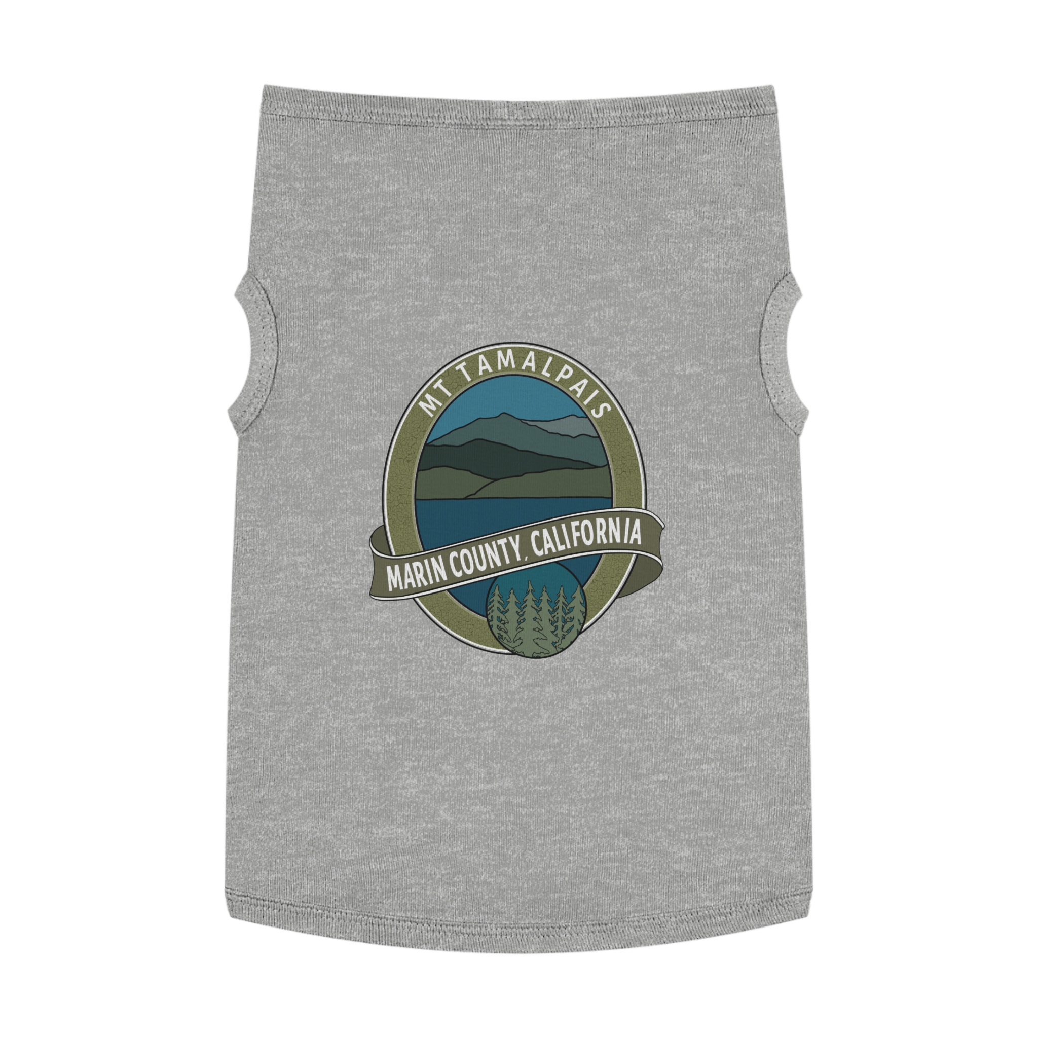 Cute Pet Tank Top - Oval Mt Tamalpais Marin County California Souvenir Design - Pet Apparel for Dog and Cat Lovers - Select size and color - Made in AZ USA - PFY - Image 28