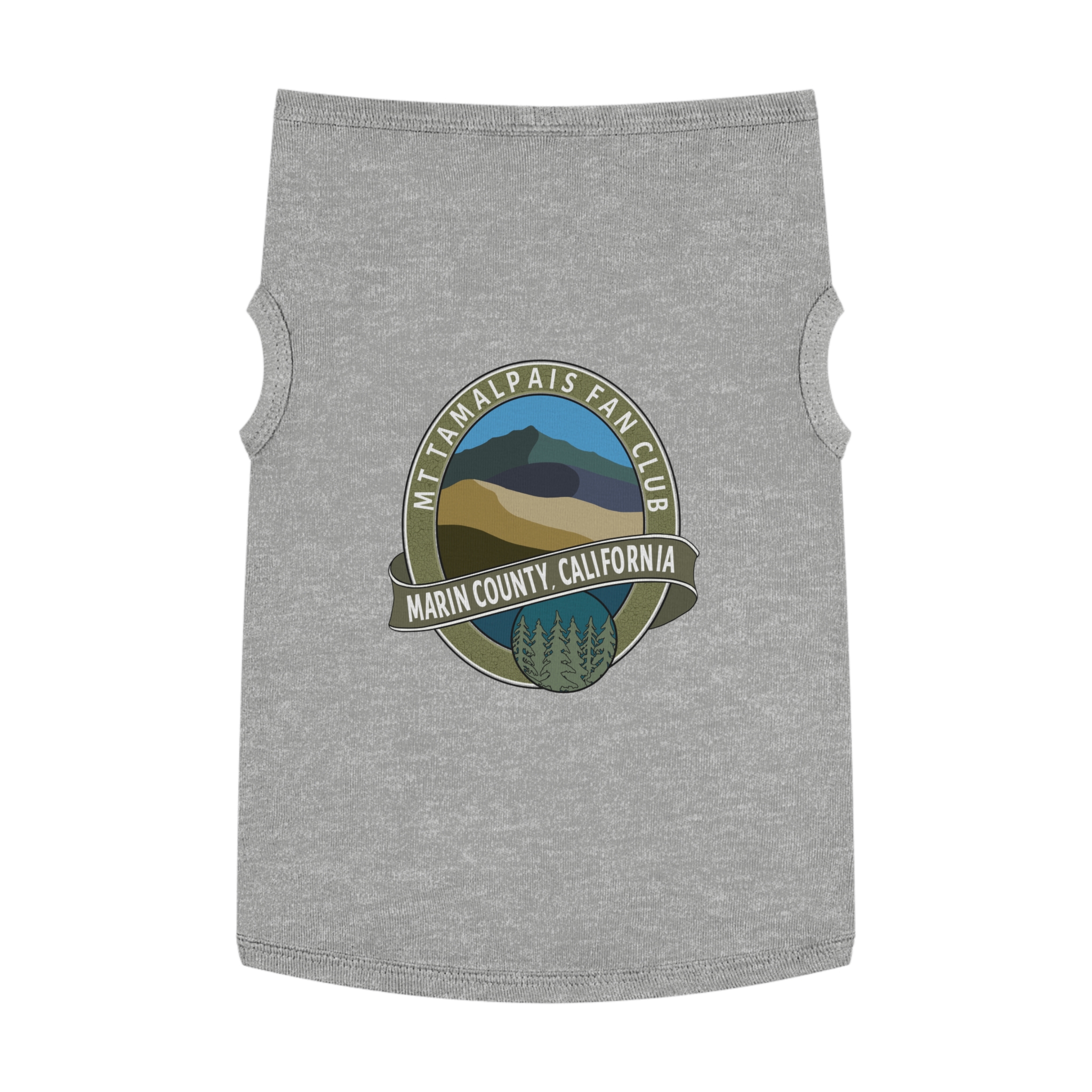 Cute Pet Tank Top - Oval Mt Tamalpais Fan Club Marin County California Souvenir Design - Pet Apparel for Dog and Cat Lovers - Select size and color - Made in AZ USA - PFY - Image 28