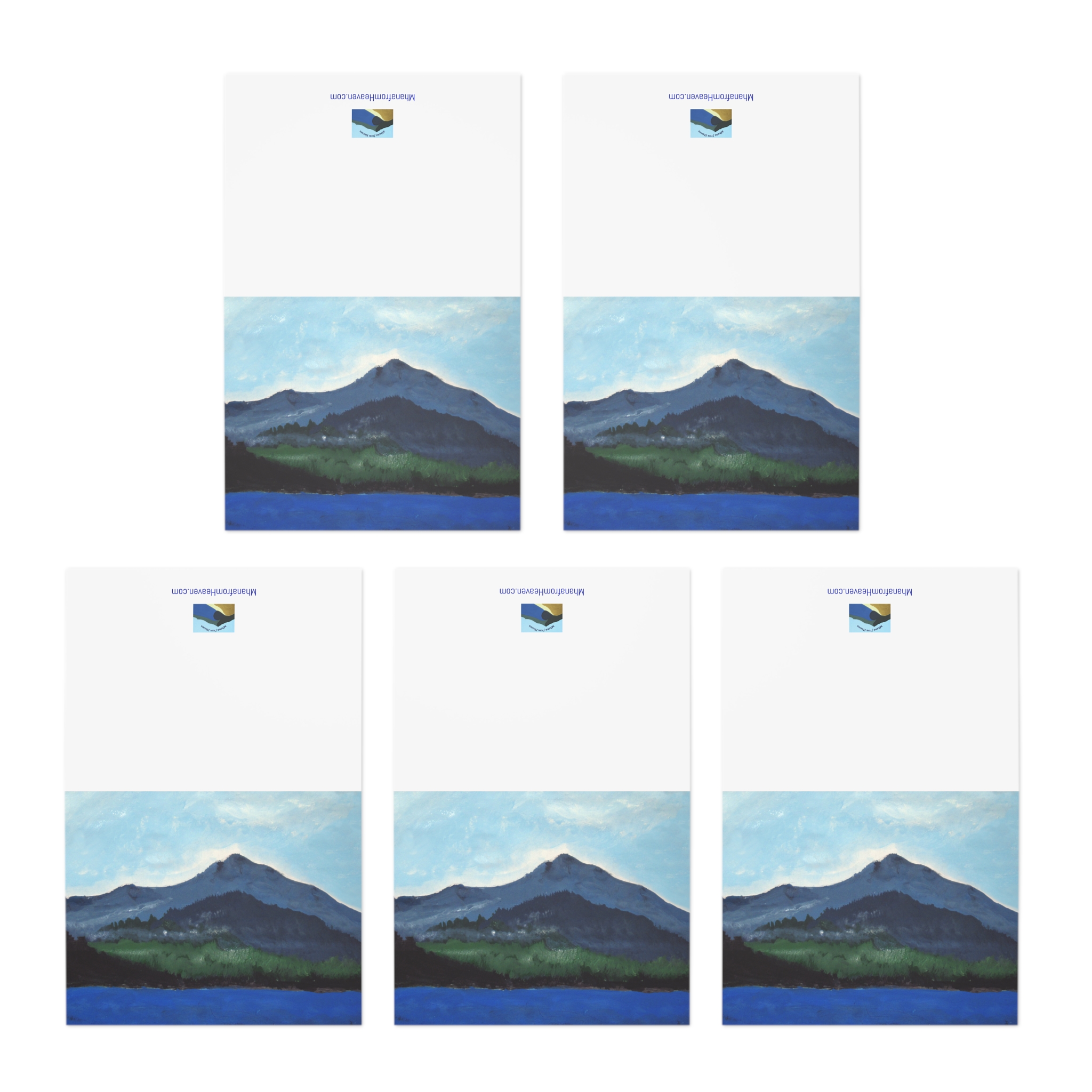 Mt Tamalpais Greeting Cards Hand painted prints - 5‑Pack - Made in USA - Image 2