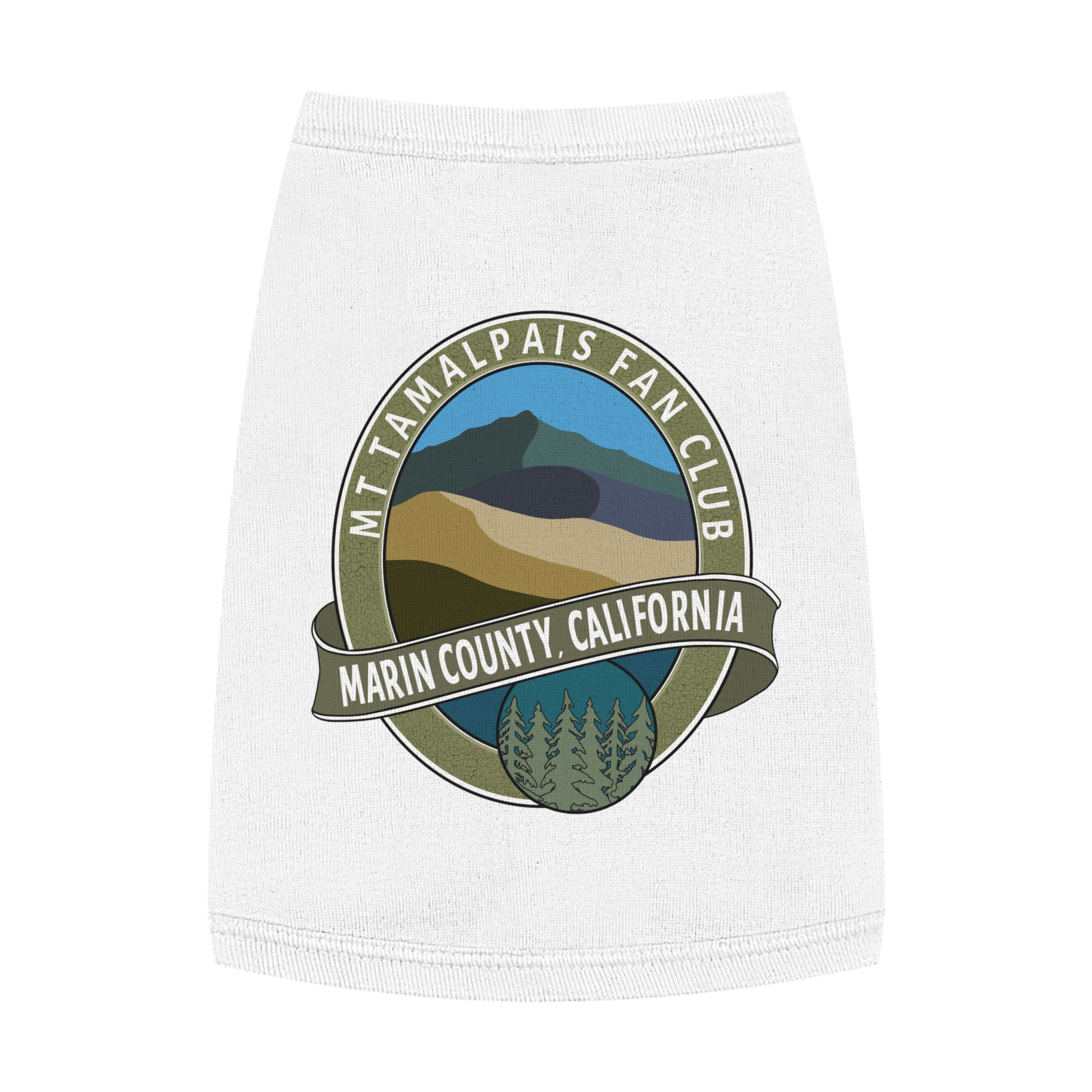 Cute Pet Tank Top - Oval Mt Tamalpais Fan Club Marin County California Souvenir Design - Pet Apparel for Dog and Cat Lovers - Select size and color - Made in AZ USA - PFY - Image 10
