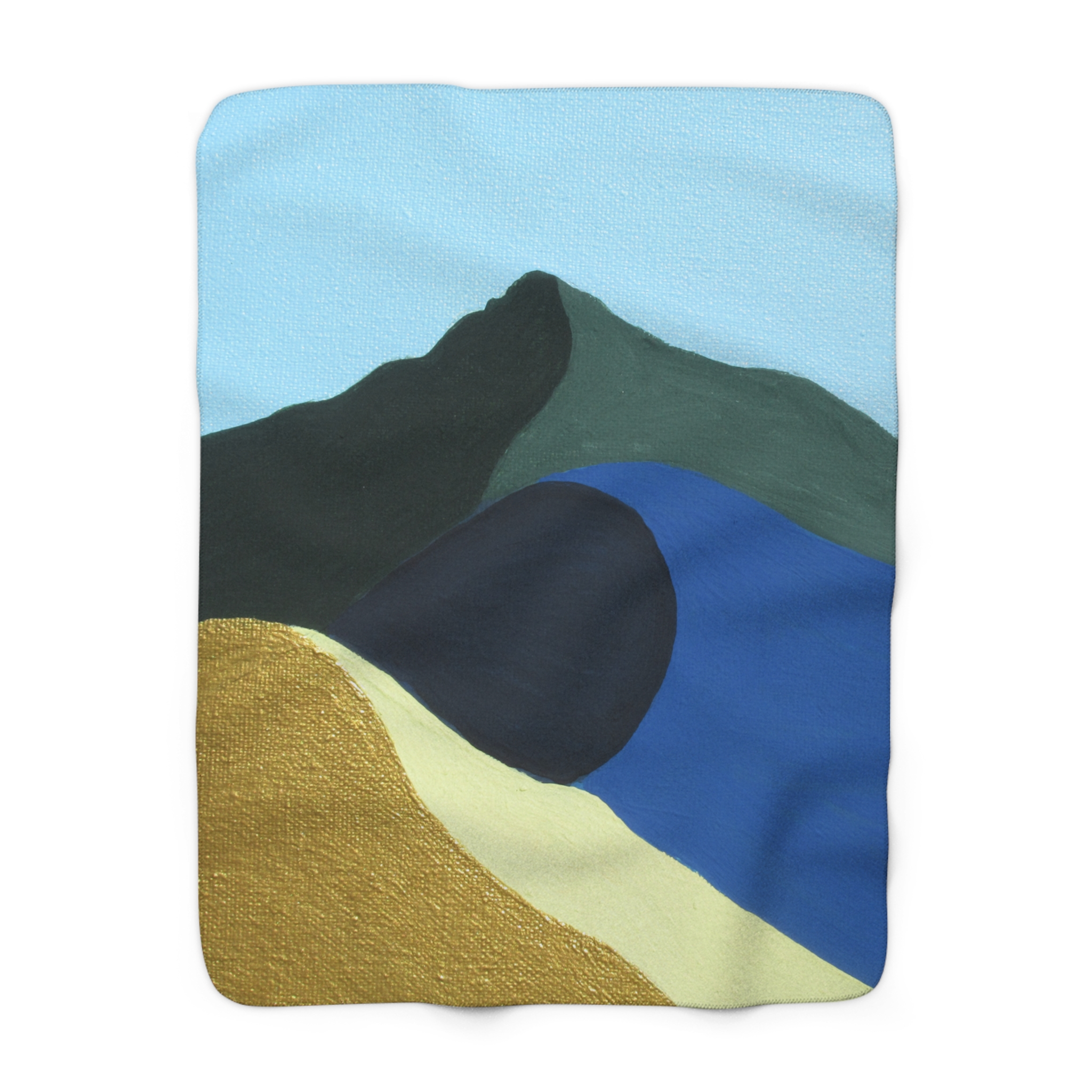 Cozy Sherpa Fleece Blanket - Colors of Mt Tamalpais Hand Painted (print) Soft, Warm & Stylish Home Decor and RVs - Select color
