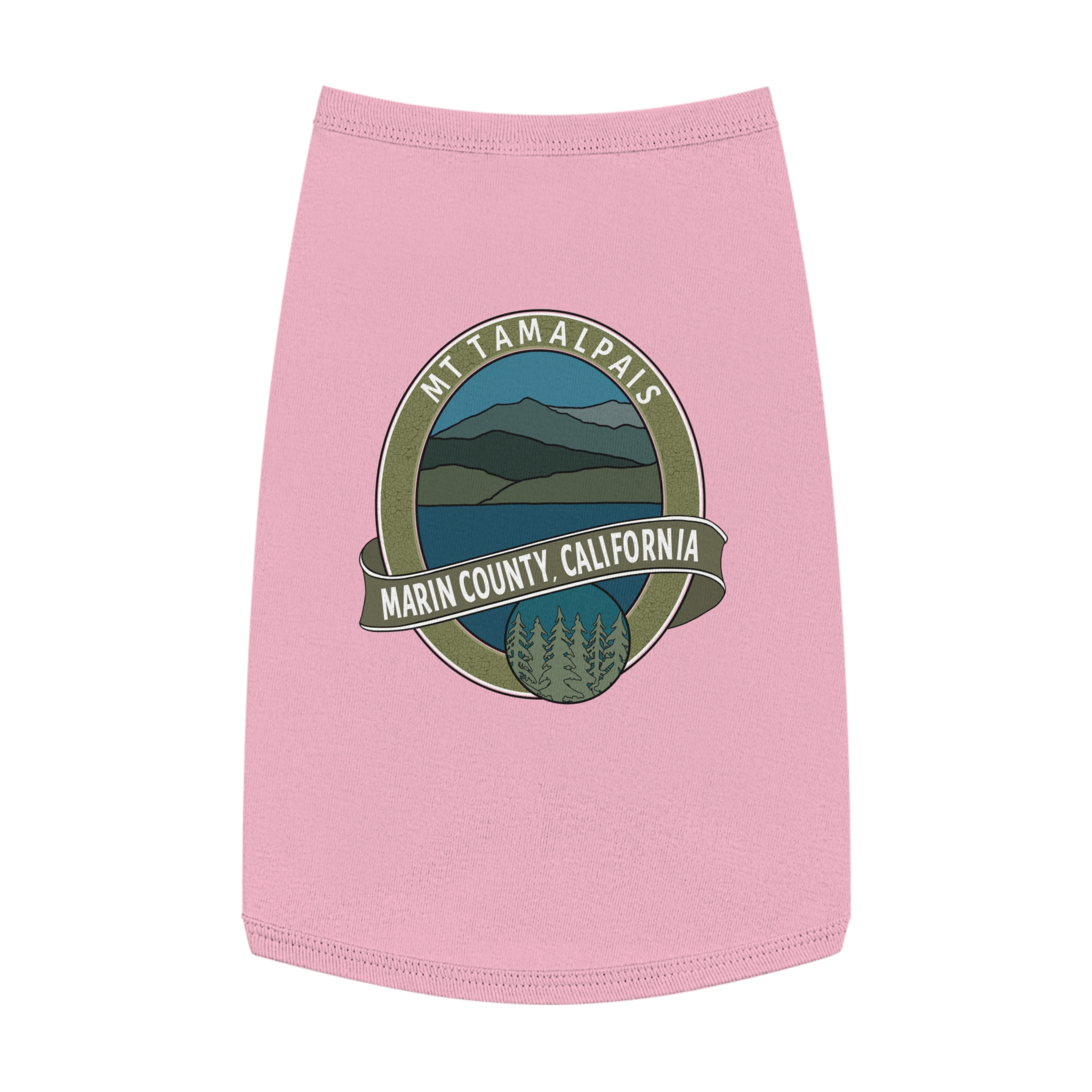 Cute Pet Tank Top - Oval Mt Tamalpais Marin County California Souvenir Design - Pet Apparel for Dog and Cat Lovers - Select size and color - Made in AZ USA - PFY - Image 19