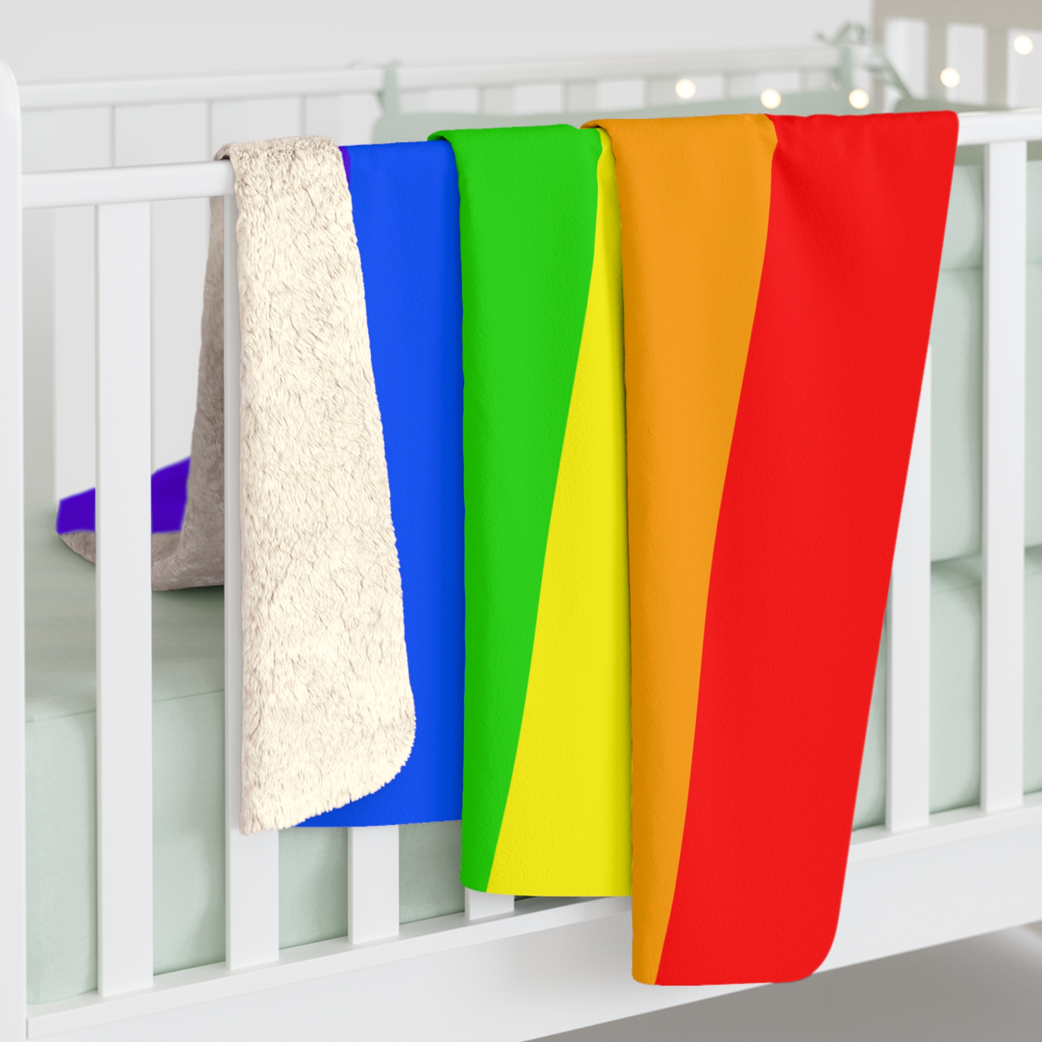 Cozy Sherpa Fleece Blanket - Rainbow Pride Design - Soft Warm & Stylish Home Decor and RVs - Image 4