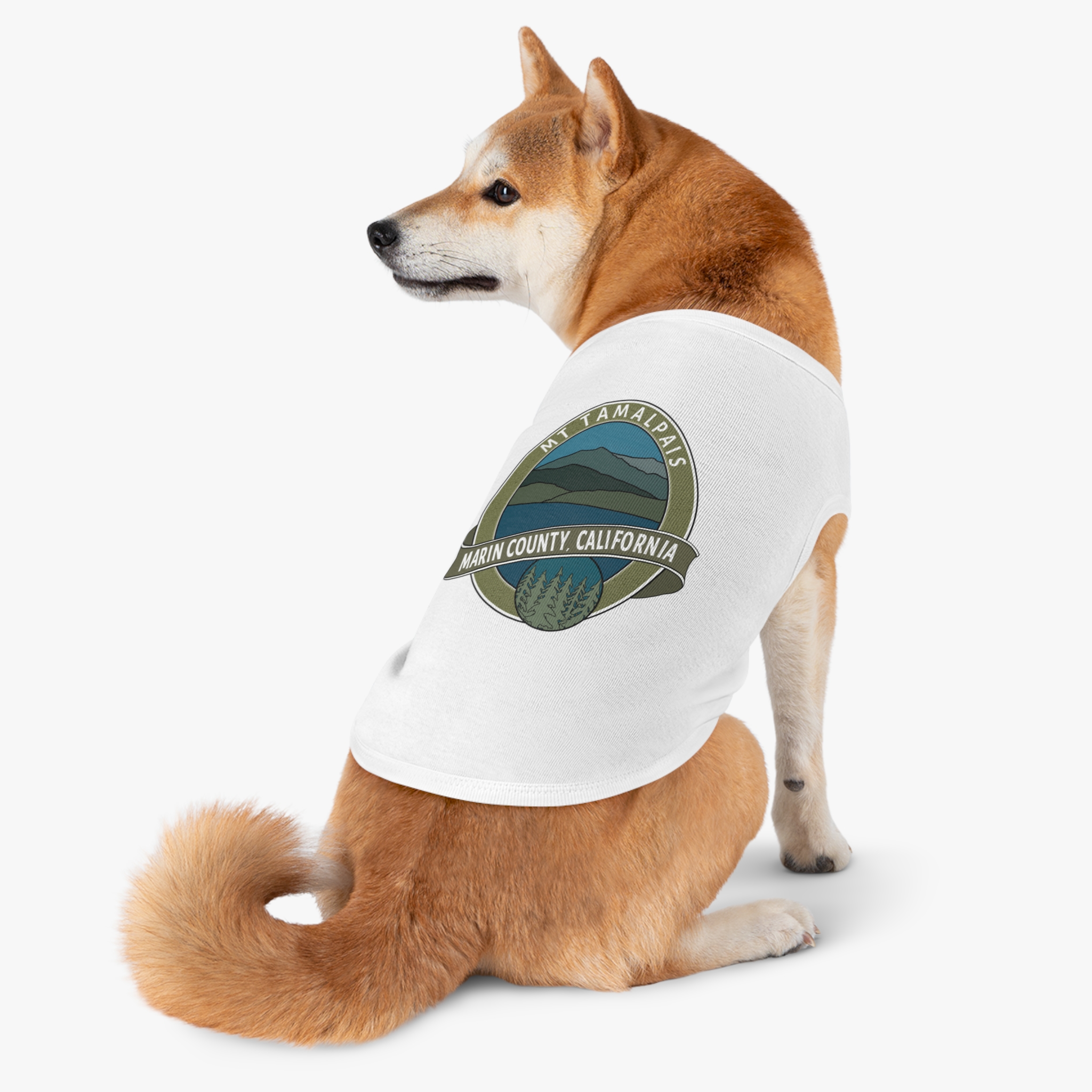 Cute Pet Tank Top - Oval Mt Tamalpais Marin County California Souvenir Design - Pet Apparel for Dog and Cat Lovers - Select size and color - Made in AZ USA - PFY - Image 24