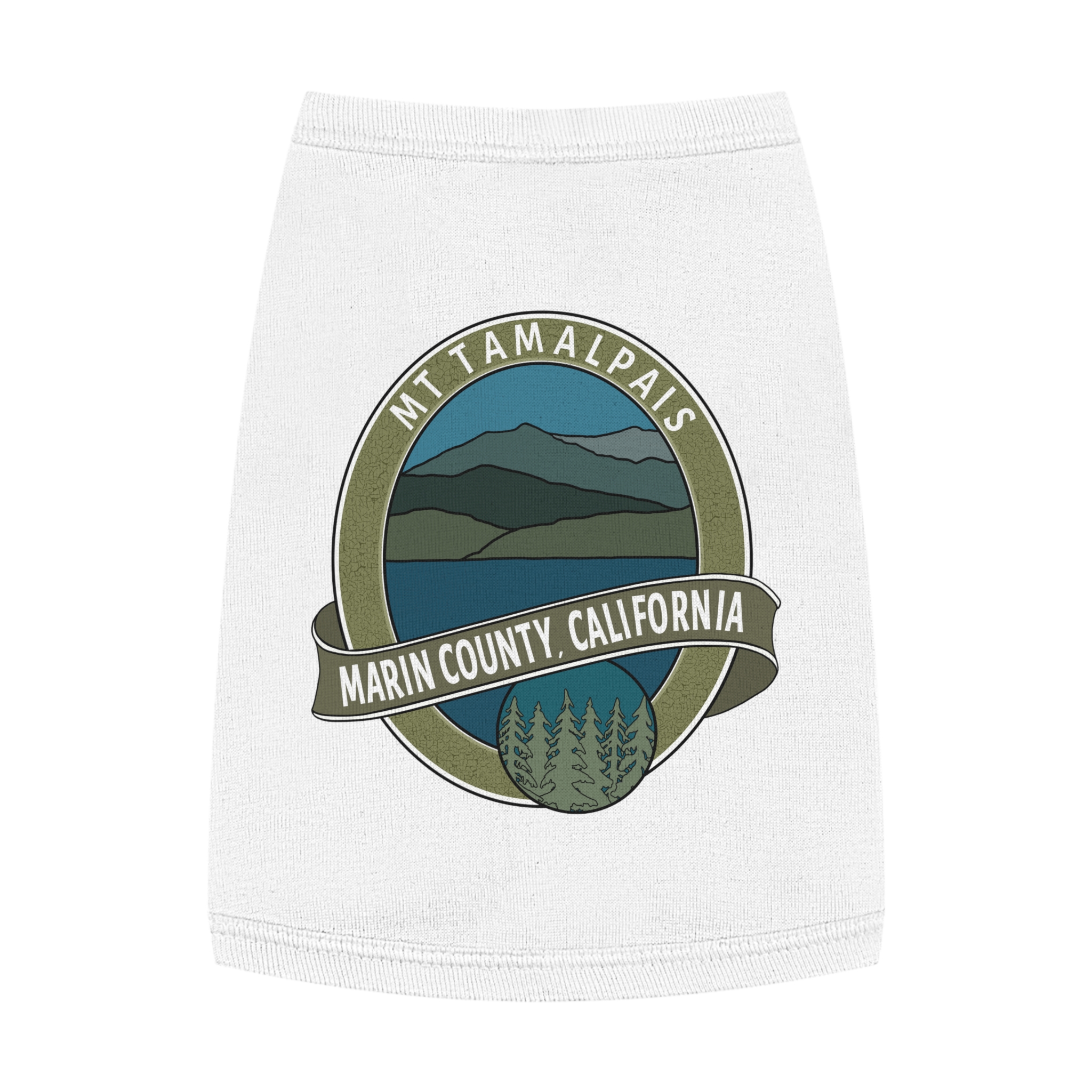 Cute Pet Tank Top - Oval Mt Tamalpais Marin County California Souvenir Design - Pet Apparel for Dog and Cat Lovers - Select size and color - Made in AZ USA - PFY - Image 10