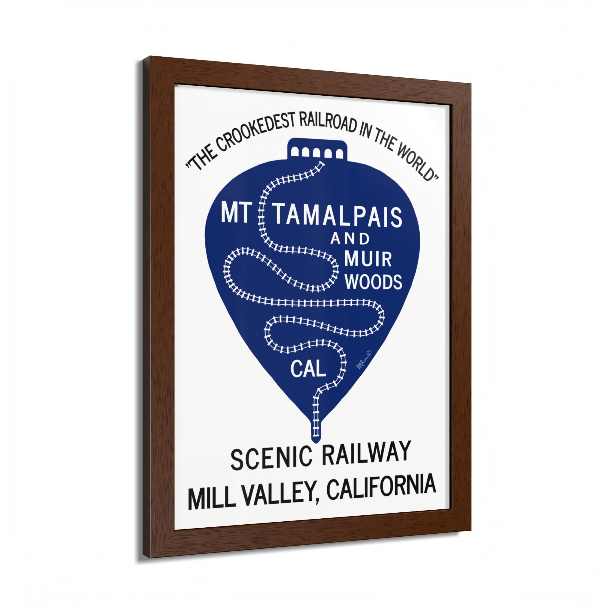 Vintage 1911 Mt Tamalpais Muir Woods Railroad Mill Valley California - Hand-crafted wooden frame - select options - Made in USA - Image 2