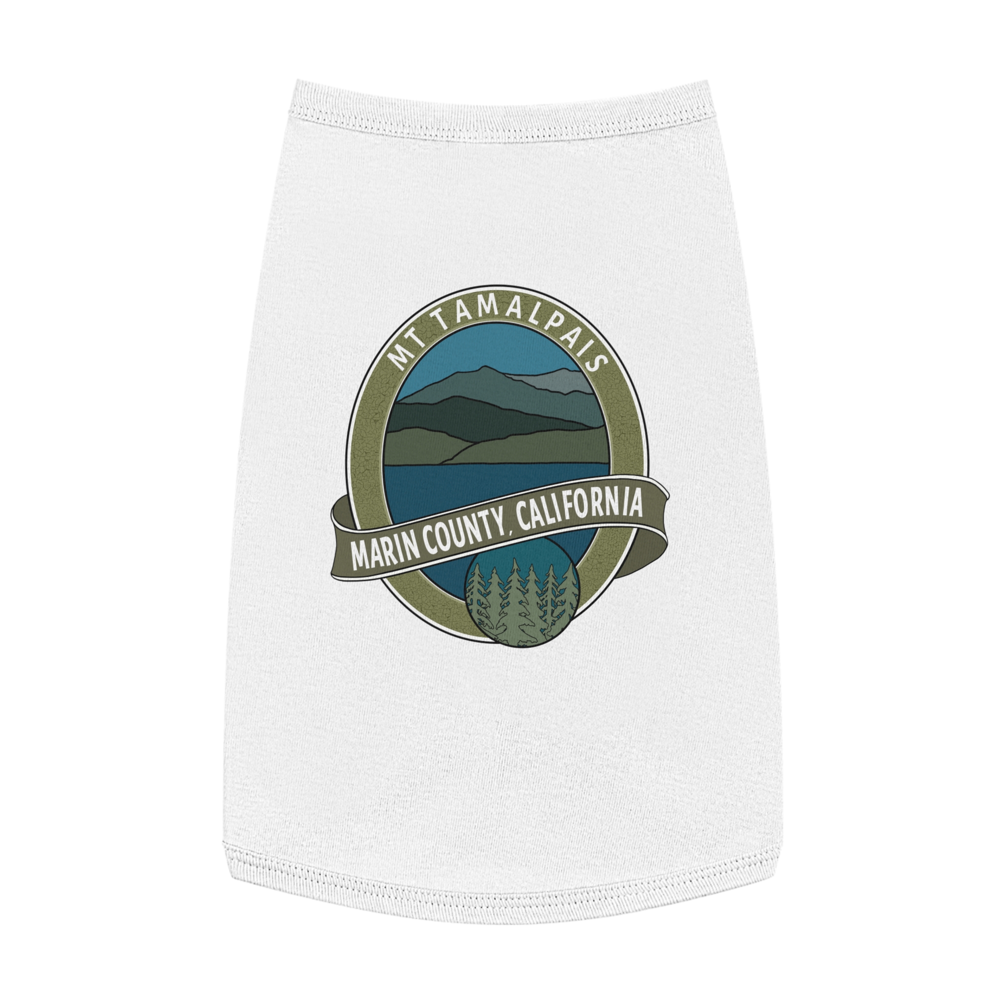 Cute Pet Tank Top - Oval Mt Tamalpais Marin County California Souvenir Design - Pet Apparel for Dog and Cat Lovers - Select size and color - Made in AZ USA - PFY - Image 22