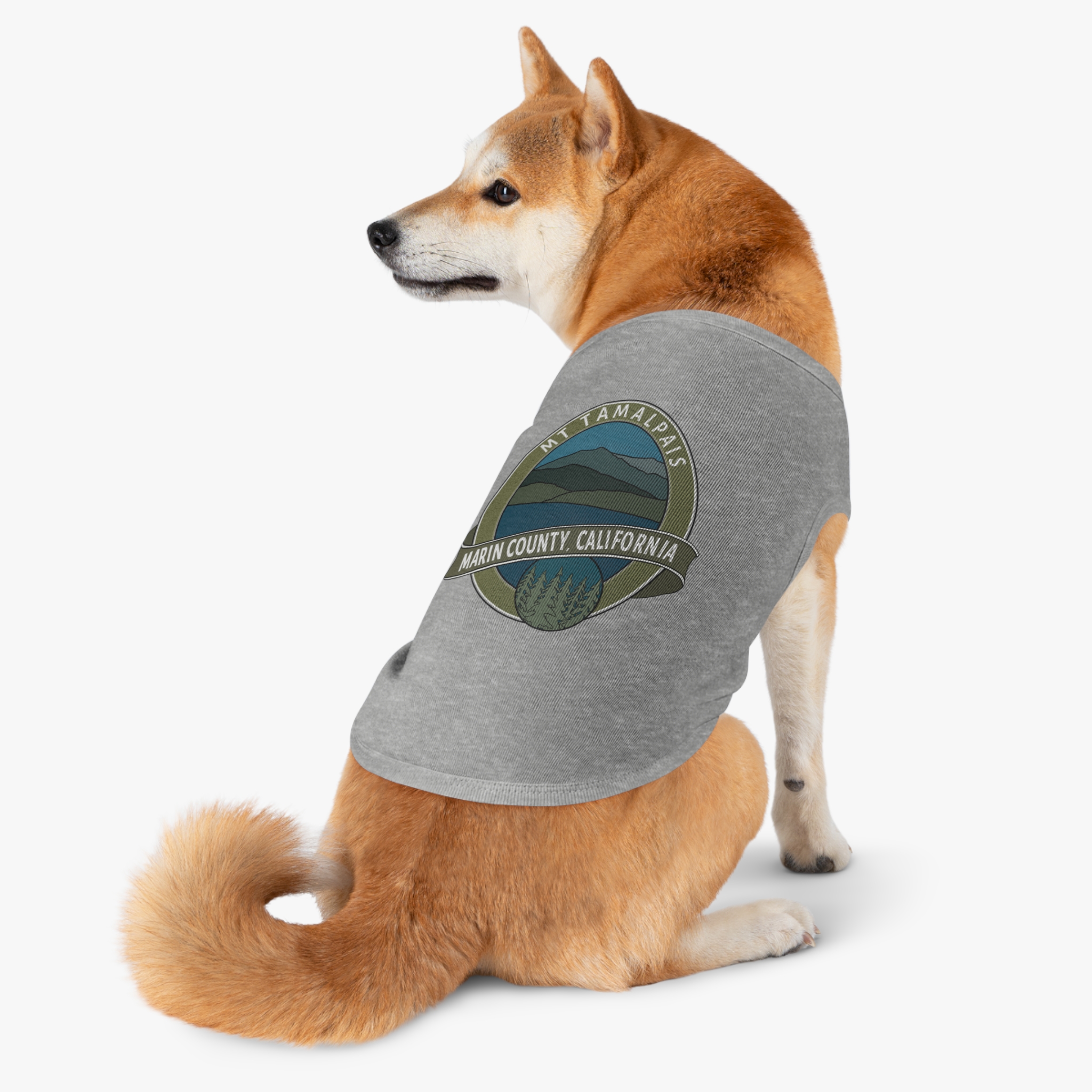 Cute Pet Tank Top - Oval Mt Tamalpais Marin County California Souvenir Design - Pet Apparel for Dog and Cat Lovers - Select size and color - Made in AZ USA - PFY - Image 18