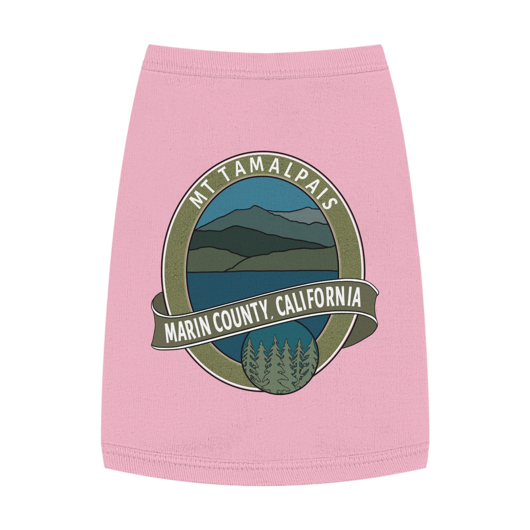 Cute Pet Tank Top - Oval Mt Tamalpais Marin County California Souvenir Design - Pet Apparel for Dog and Cat Lovers - Select size and color - Made in AZ USA - PFY - Image 7