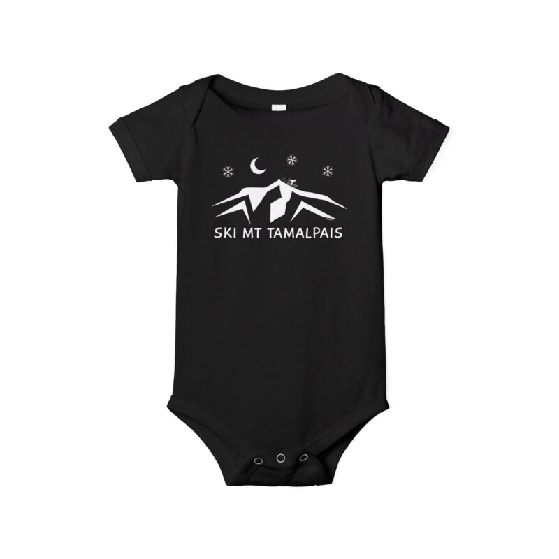 100% Cotton Baby Bodysuit - Ski Mt Tamalpais Design - front back - select color - Made in USA