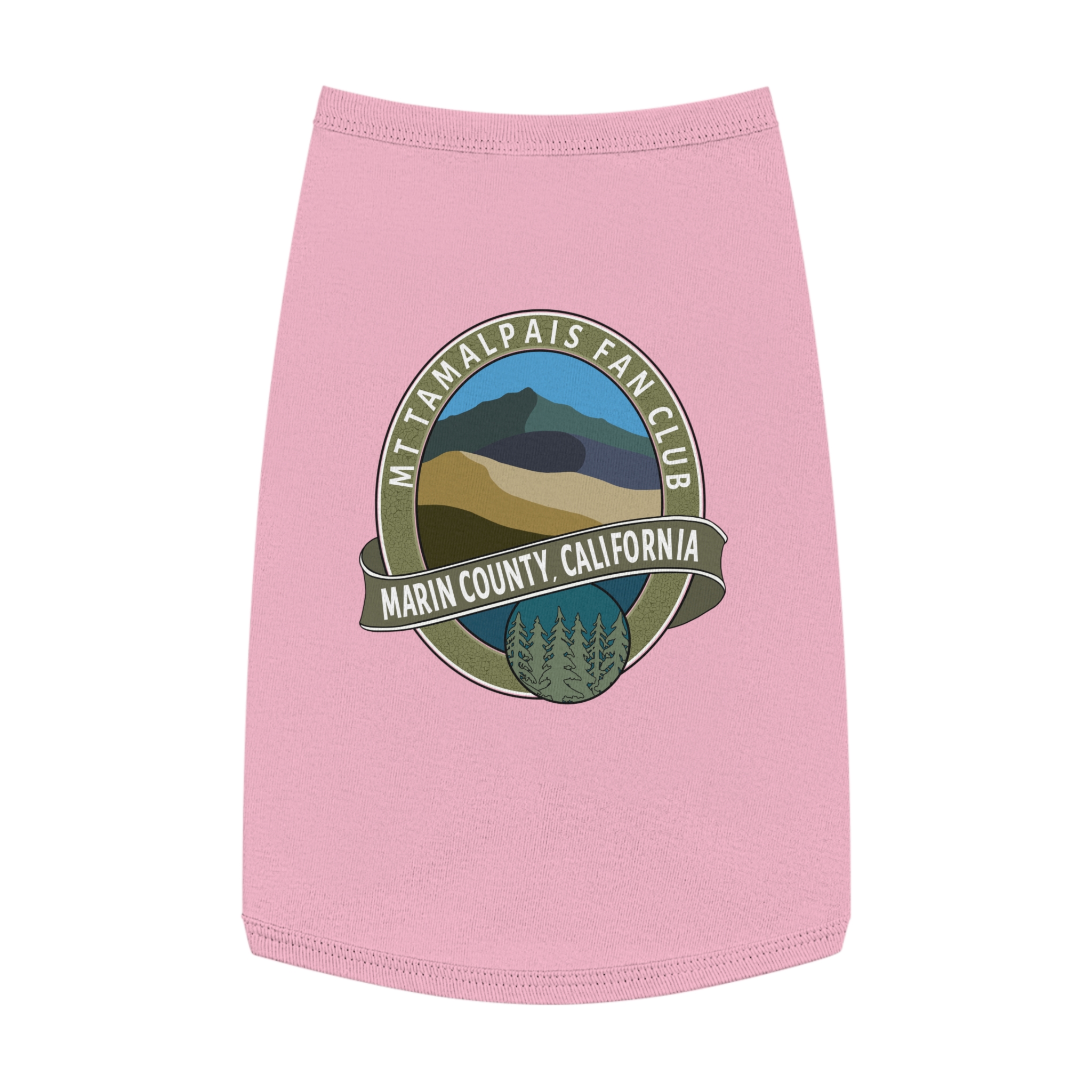 Cute Pet Tank Top - Oval Mt Tamalpais Fan Club Marin County California Souvenir Design - Pet Apparel for Dog and Cat Lovers - Select size and color - Made in AZ USA - PFY - Image 19