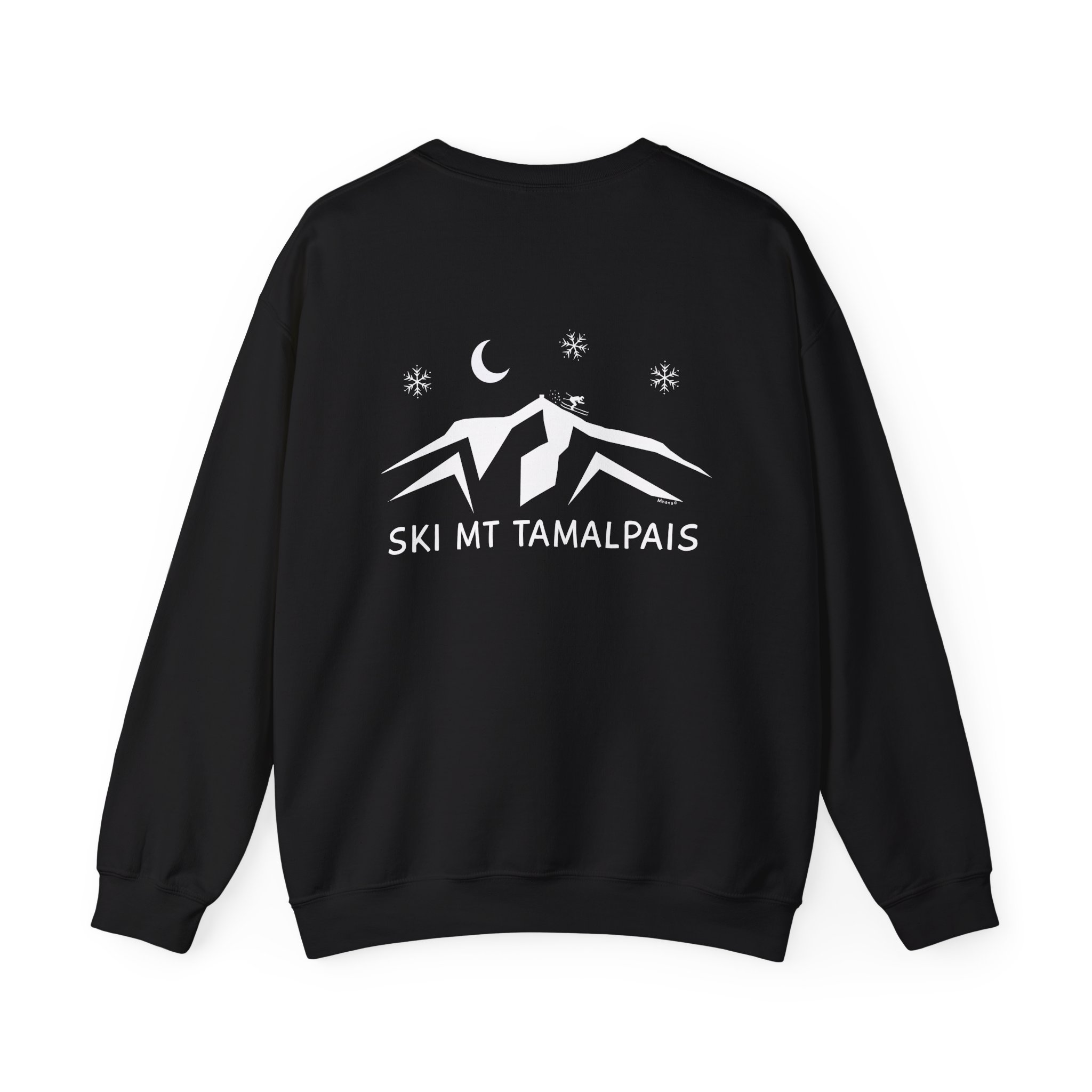 Ski Mt Tamalpais - Graphic Design - Unisex Crewneck Sweatshirt - front / back - Printed in USA - Image 2