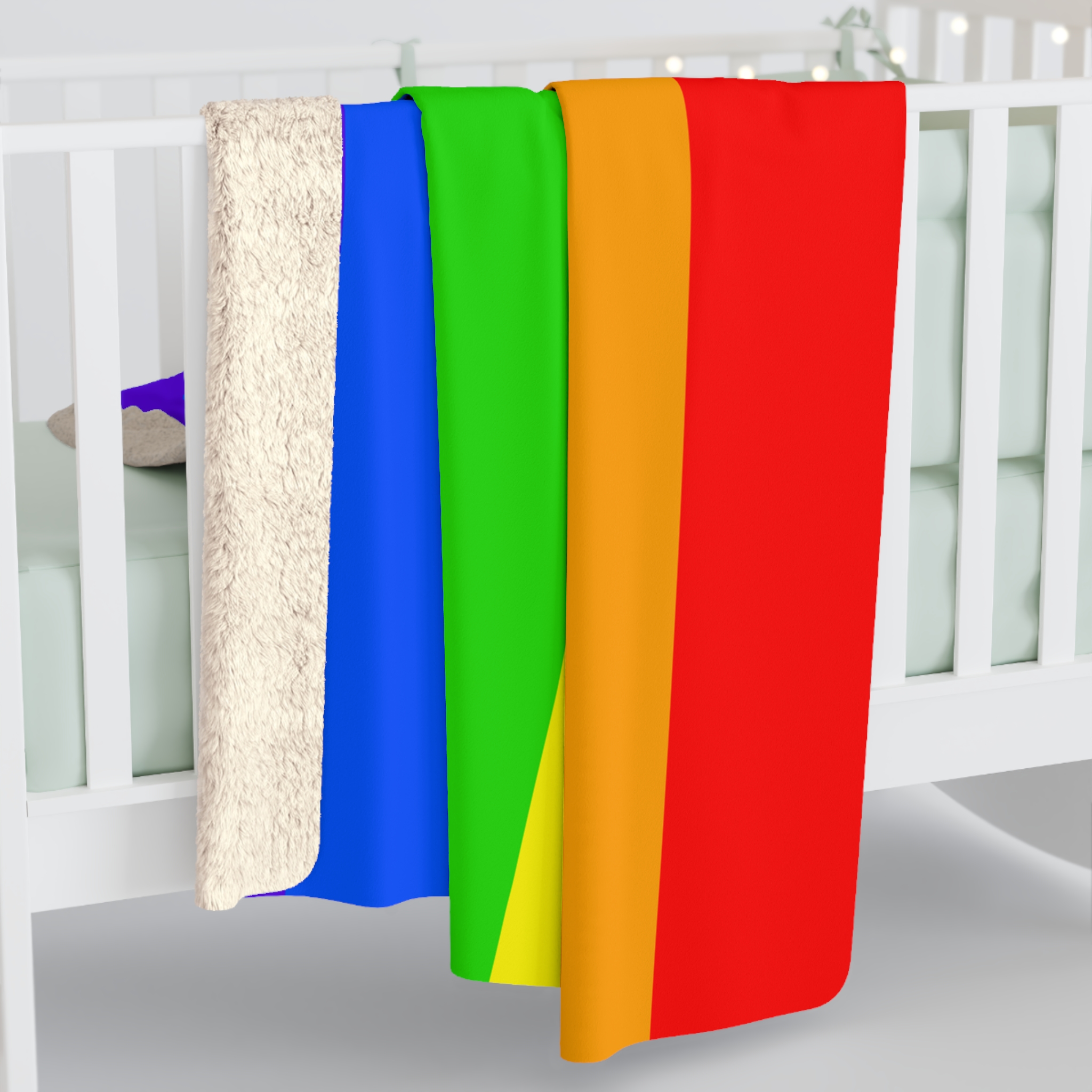 Cozy Sherpa Fleece Blanket - Rainbow Pride Design - Soft Warm & Stylish Home Decor and RVs - Image 8