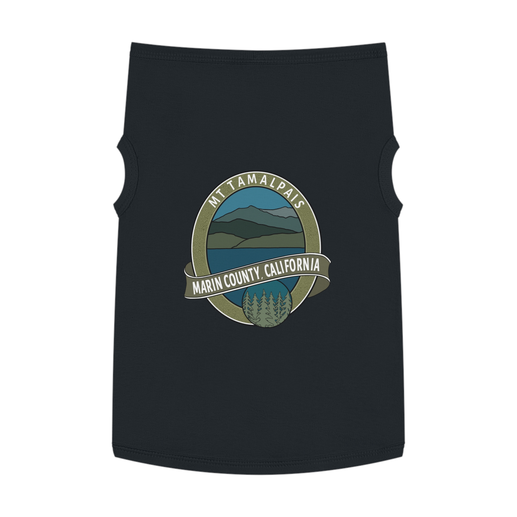 Cute Pet Tank Top - Oval Mt Tamalpais Marin County California Souvenir Design - Pet Apparel for Dog and Cat Lovers - Select size and color - Made in AZ USA - PFY - Image 25