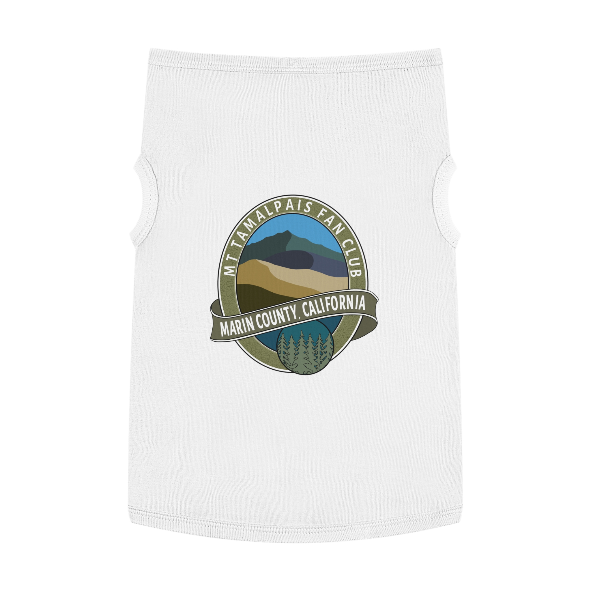 Cute Pet Tank Top - Oval Mt Tamalpais Fan Club Marin County California Souvenir Design - Pet Apparel for Dog and Cat Lovers - Select size and color - Made in AZ USA - PFY - Image 34