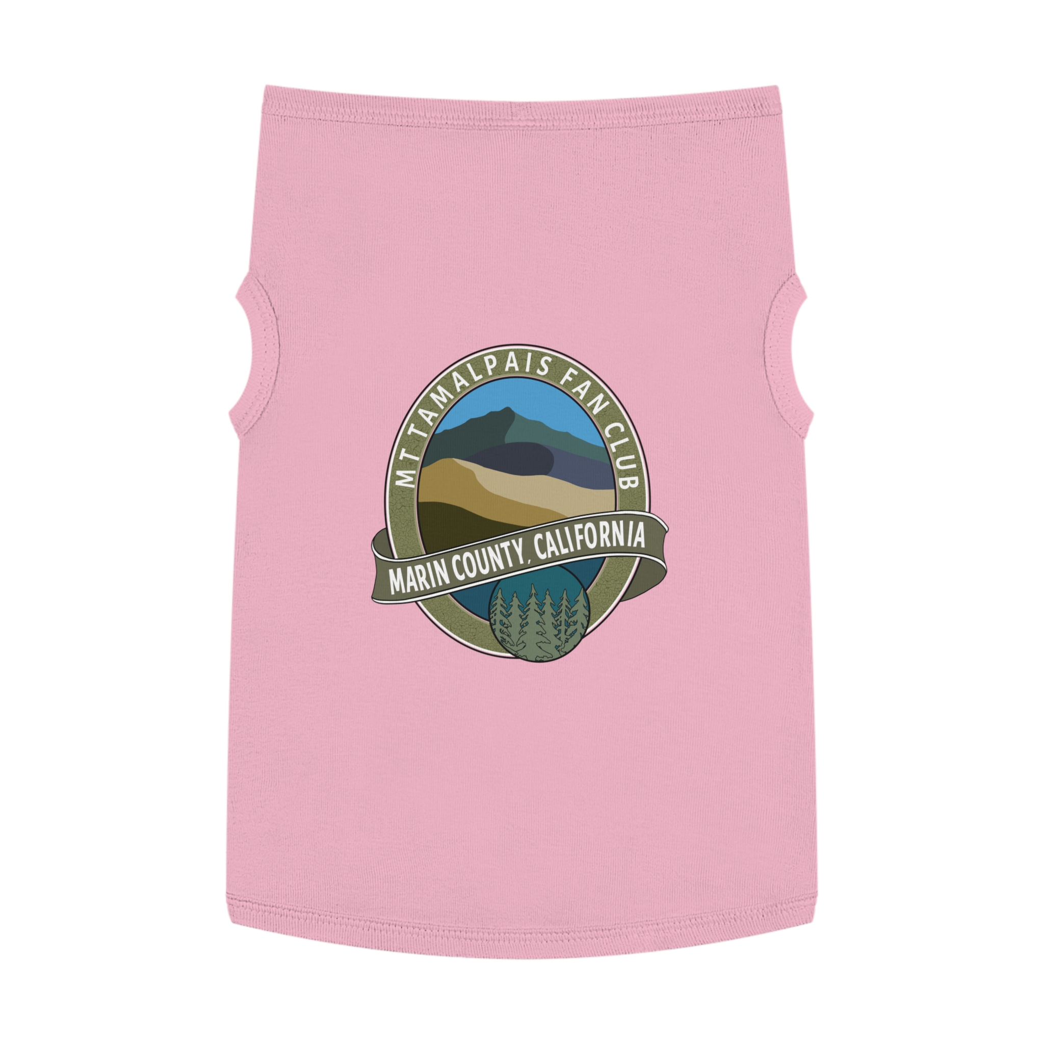 Cute Pet Tank Top - Oval Mt Tamalpais Fan Club Marin County California Souvenir Design - Pet Apparel for Dog and Cat Lovers - Select size and color - Made in AZ USA - PFY - Image 31