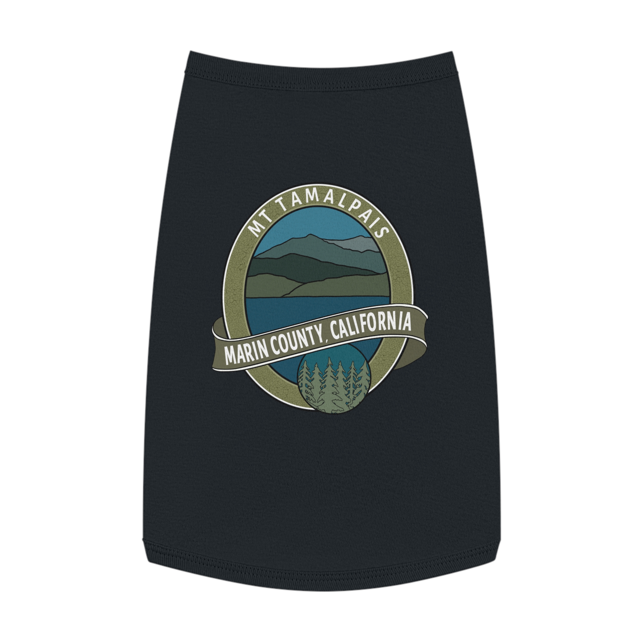Cute Pet Tank Top - Oval Mt Tamalpais Marin County California Souvenir Design - Pet Apparel for Dog and Cat Lovers - Select size and color - Made in AZ USA - PFY - Image 13