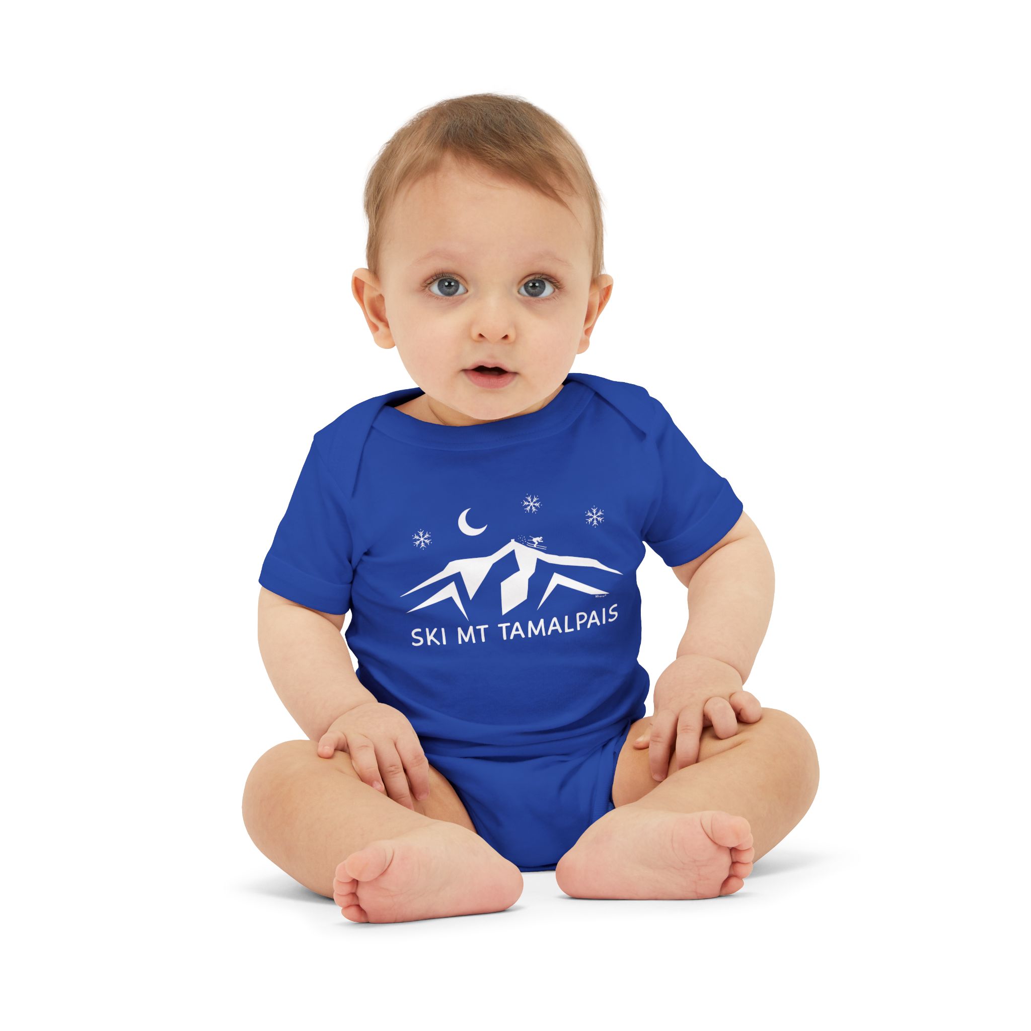 100% Cotton Baby Bodysuit - Ski Mt Tamalpais Design - front back - select color - Made in USA - Image 7