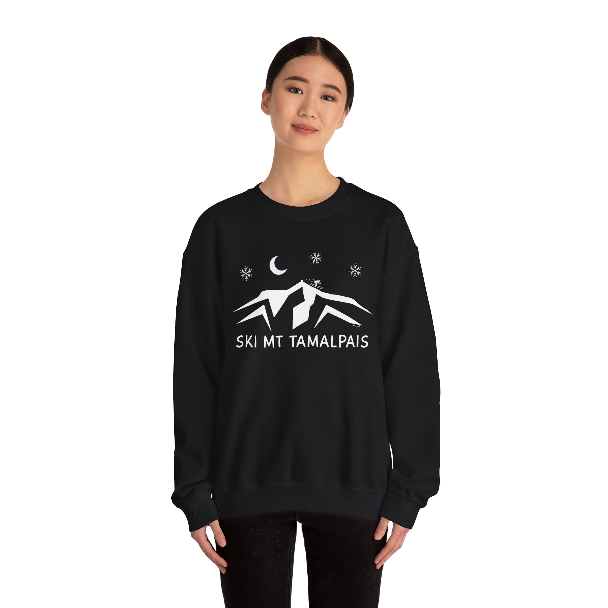 Ski Mt Tamalpais - Graphic Design - Unisex Crewneck Sweatshirt - front / back - Printed in USA - Image 4