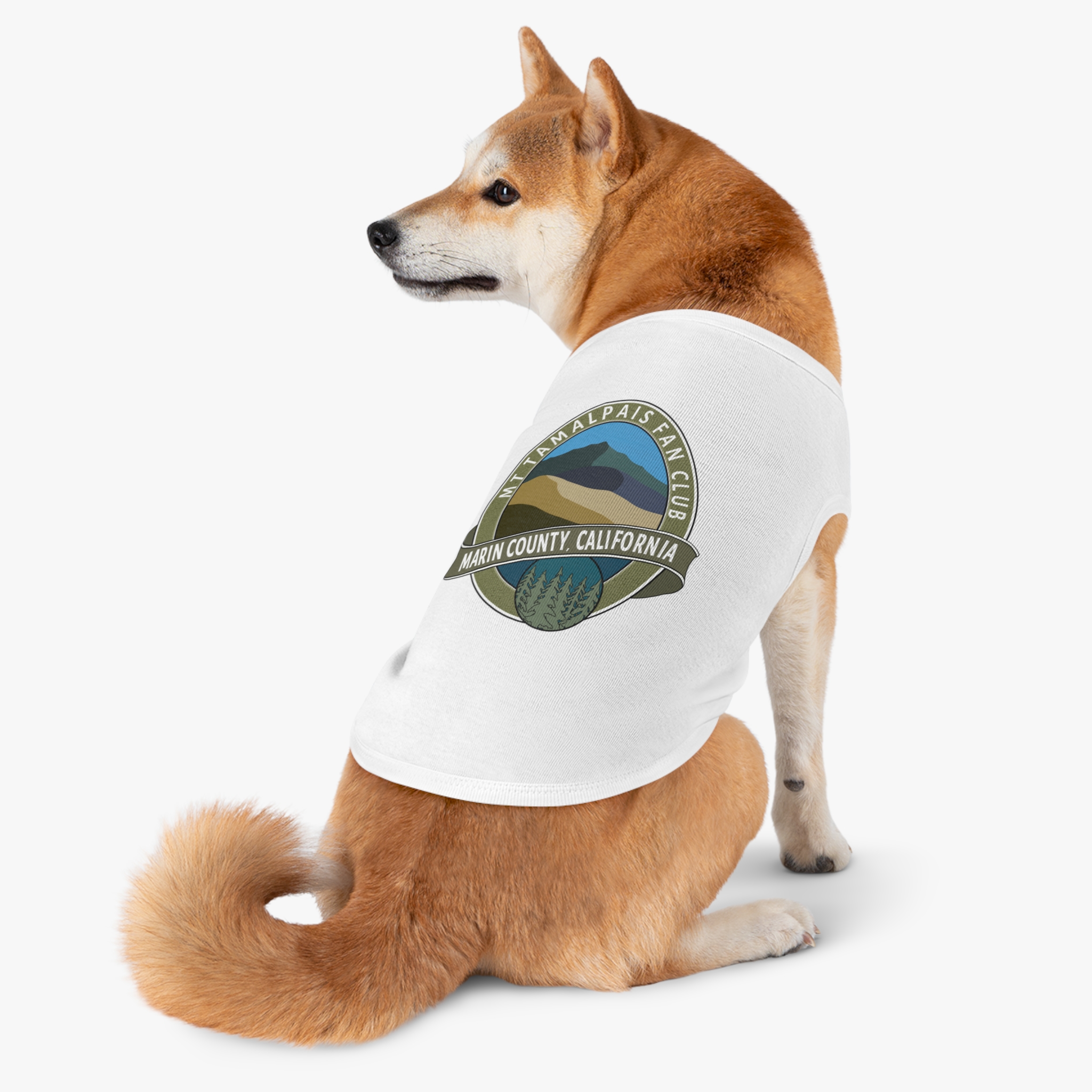 Cute Pet Tank Top - Oval Mt Tamalpais Fan Club Marin County California Souvenir Design - Pet Apparel for Dog and Cat Lovers - Select size and color - Made in AZ USA - PFY - Image 24