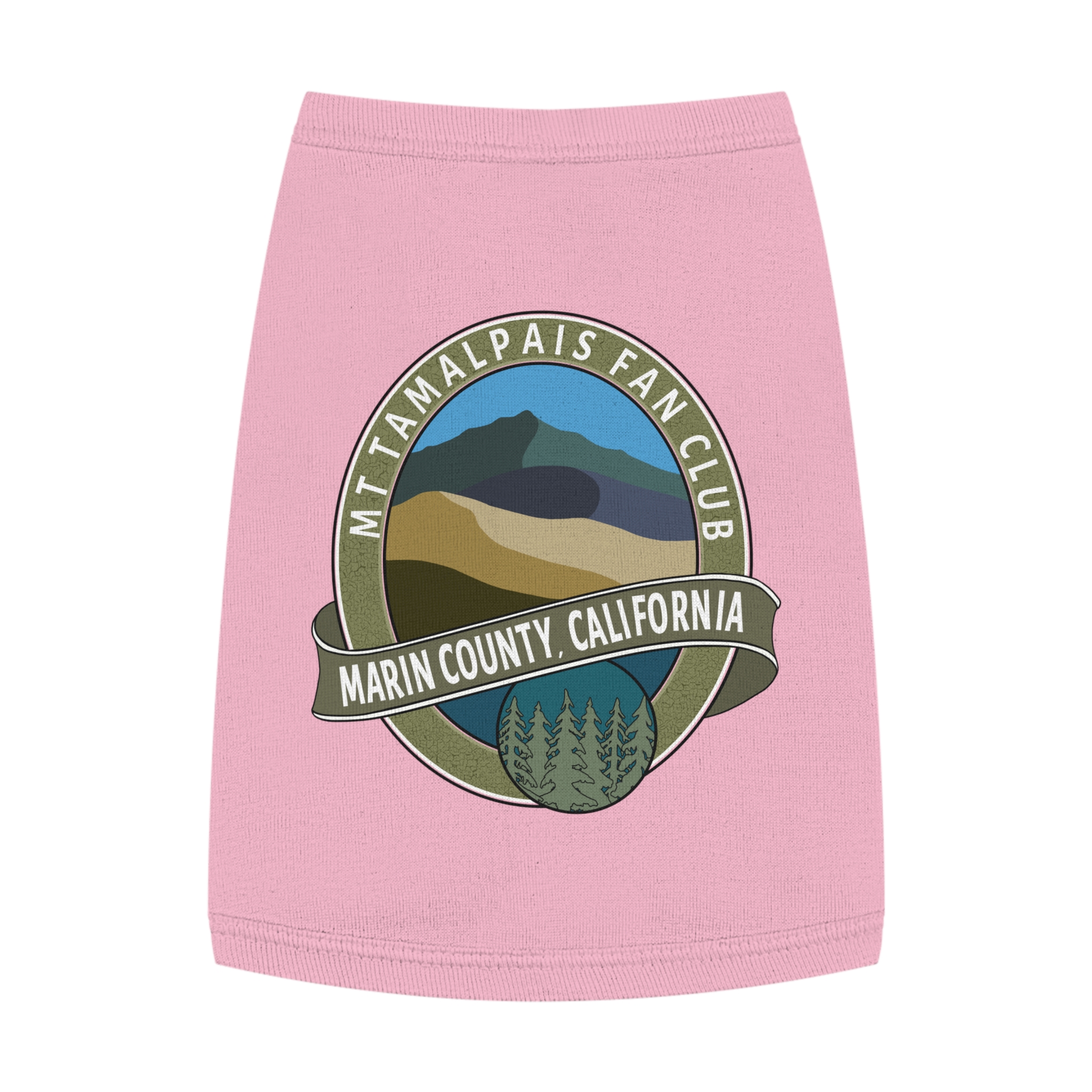 Cute Pet Tank Top - Oval Mt Tamalpais Fan Club Marin County California Souvenir Design - Pet Apparel for Dog and Cat Lovers - Select size and color - Made in AZ USA - PFY - Image 7