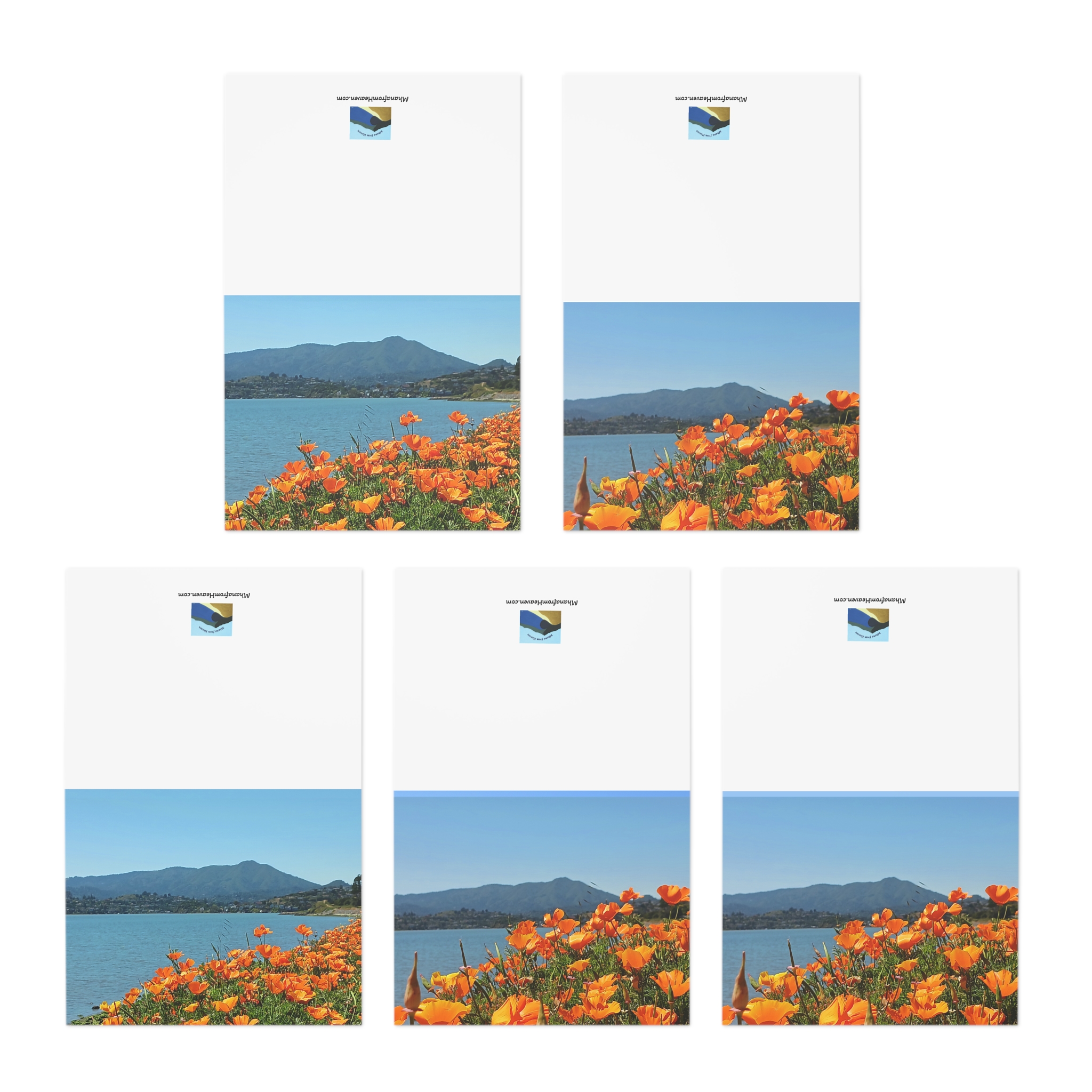 Mt Tamalpais California - Greeting Cards 5‑Pack horiz - Made in USA - Image 3