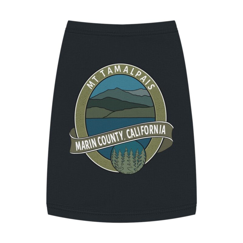 Cute Pet Tank Top - Oval Mt Tamalpais Marin County California Souvenir Design - Pet Apparel for Dog and Cat Lovers - Select size and color - Made in AZ USA - PFY